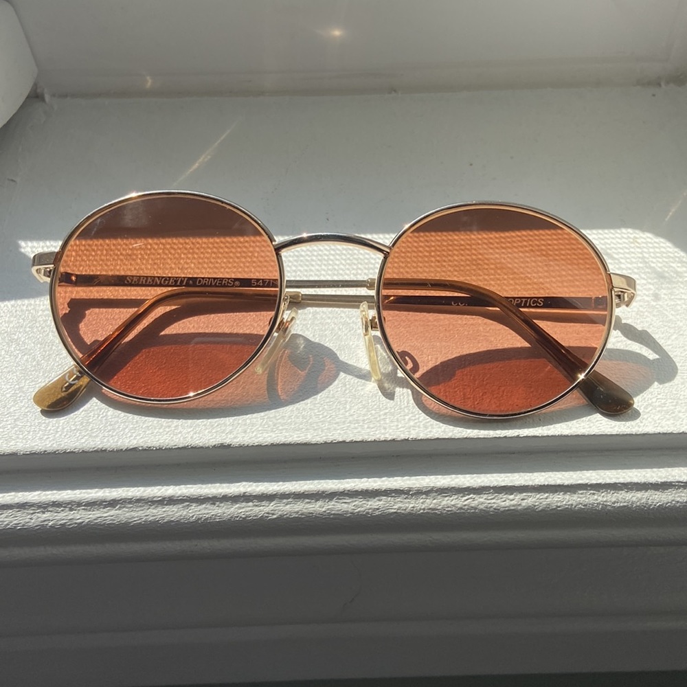 Serengeti round gold rim glasses